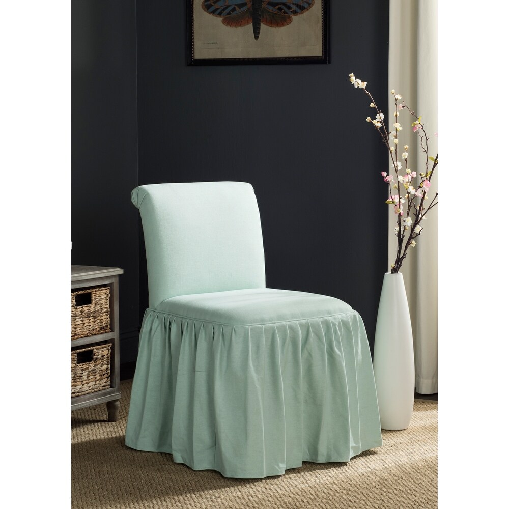 SAFAVIEH Ivy Robins Egg Blue Linen Blend Vanity Chair   19.7\