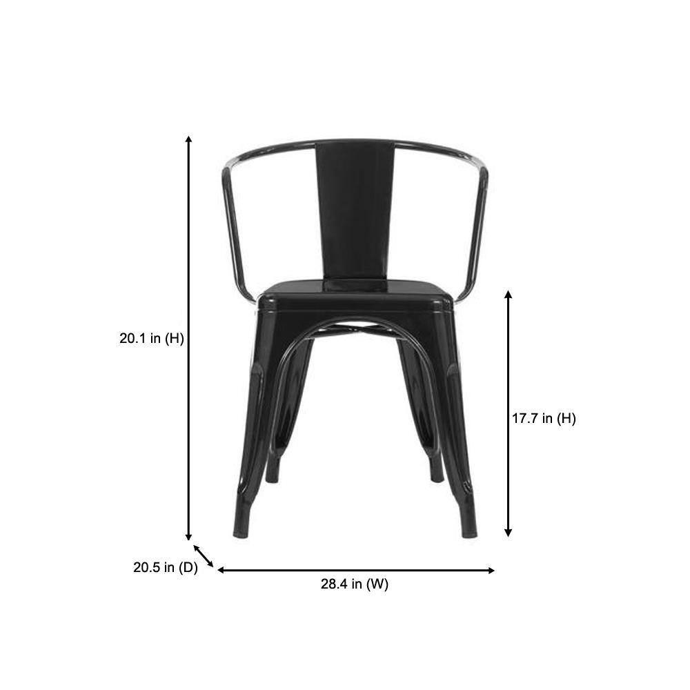 StyleWell Black Metal Dining Chair (Set of 2) (20 in. W x 28 in. H) CM805-18-BLK