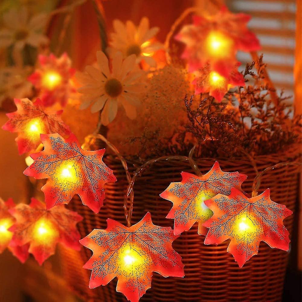 Maple Leaf Fairy Lights， 20led Autumn Garland Autumn Leaf Garland Autumn Decoration Autumn Maple Lea