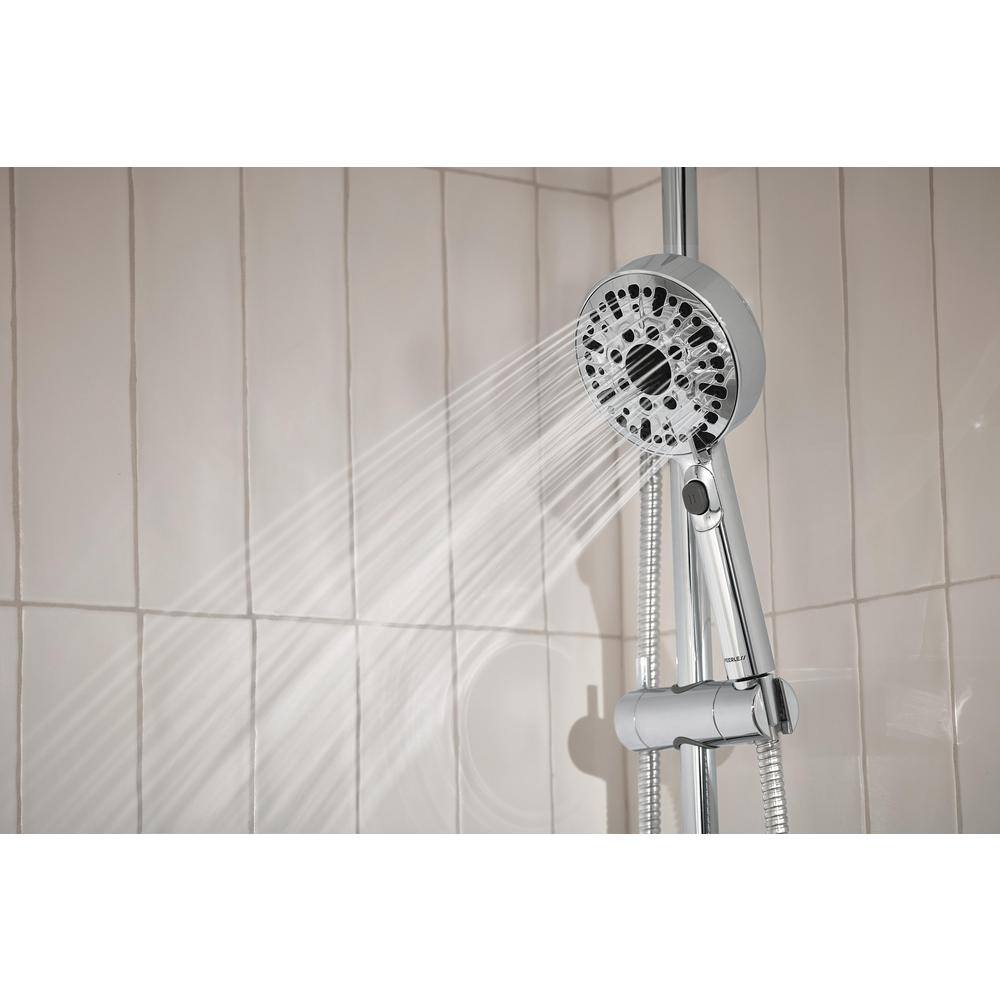 Peerless Precept 6-Spray Patterns 1.5 GPM 3.88 in. Wall Mount Handheld Shower Head with Slide Bar in Chrome P62447