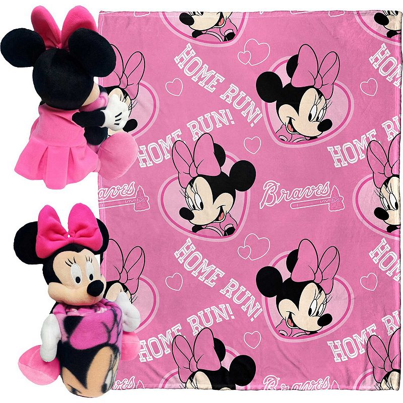 Northwest x Disney Atlanta Braves Minnie Hugger Pillow and Silk Touch Throw Set