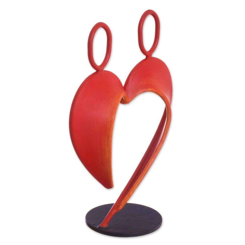 Novica Handmade Our Heart In Red Steel Sculpture