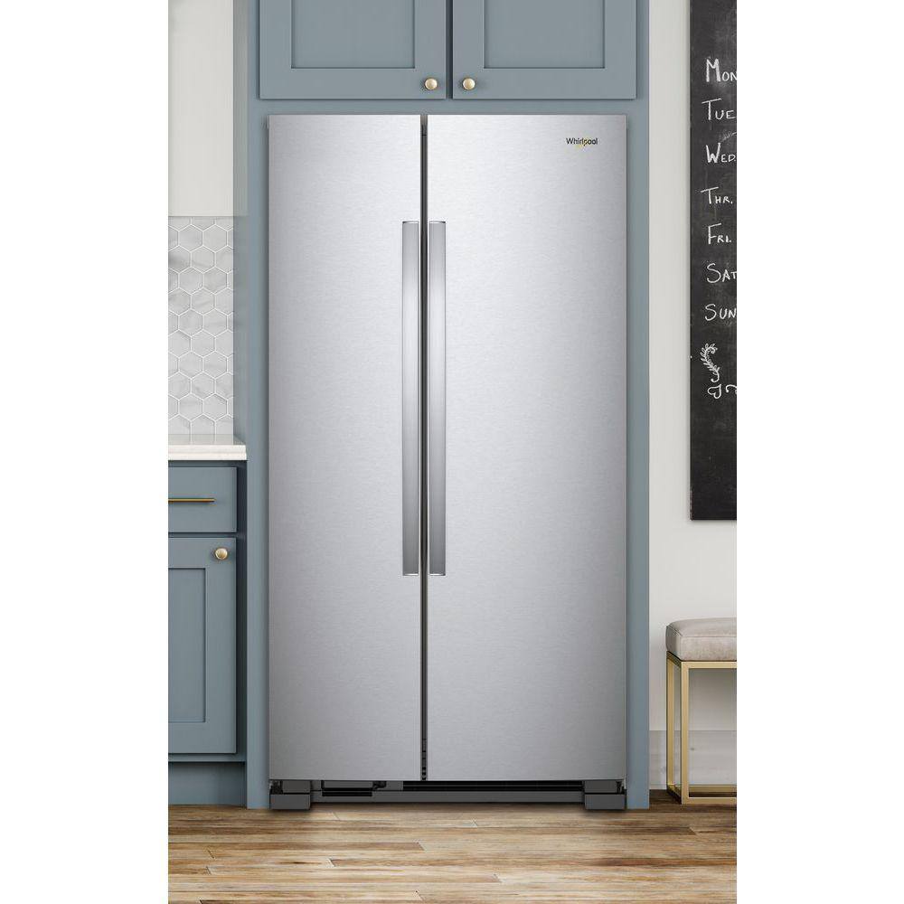 Whirlpool 25 cu. ft. Side by Side Refrigerator in Monochromatic Stainless Steel WRS315SNHM