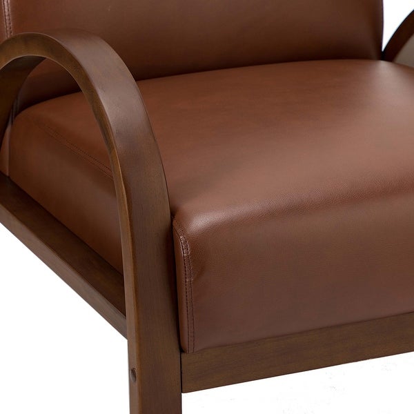 Panope Contemporary Leather Armchair with Button-tufted Back by HULALA HOME