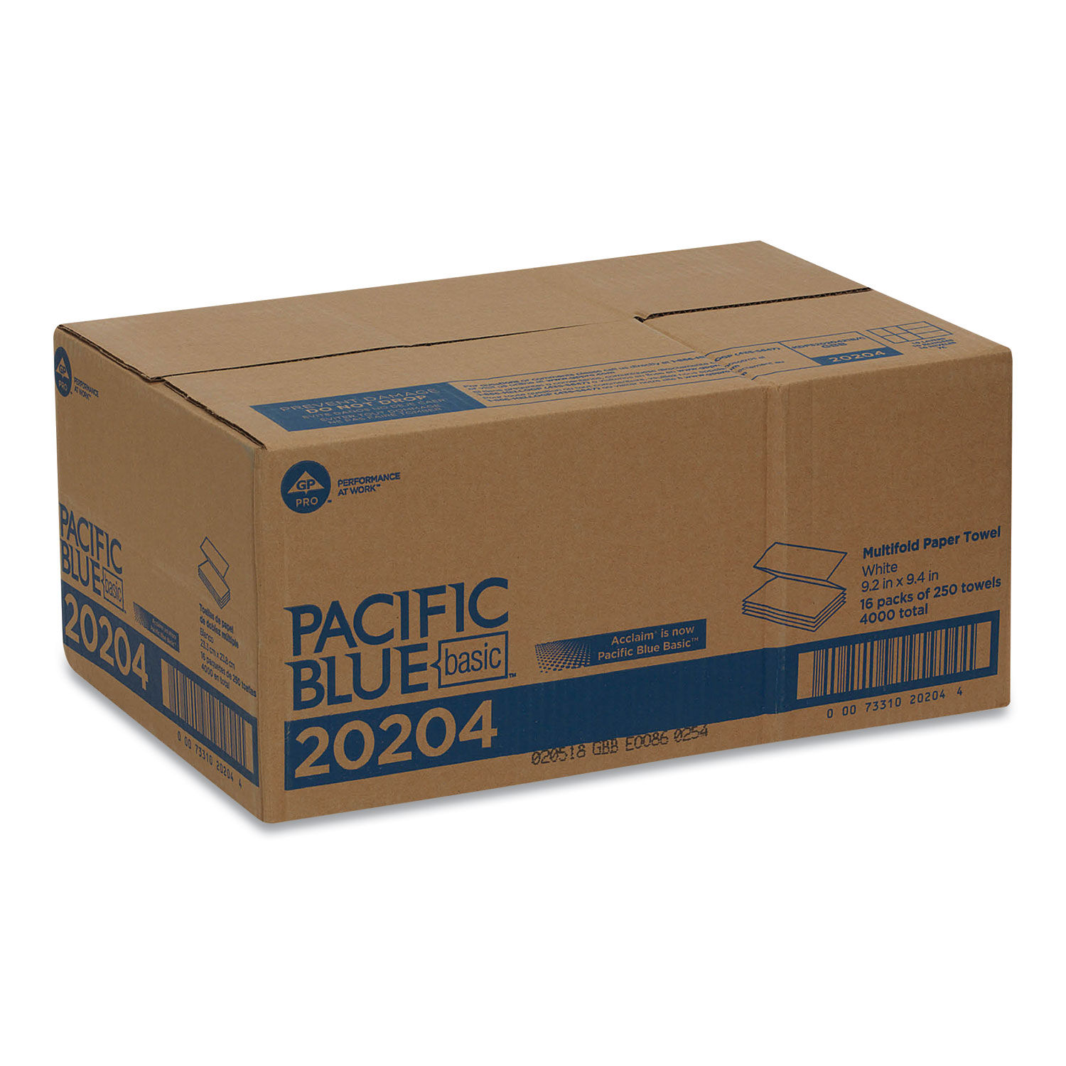 Pacific Blue Basic Folded Paper Towel by Georgia Pacificandreg; Professional GPC20204