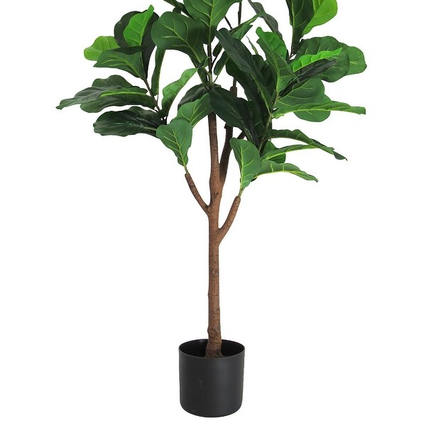 5.5ft Real Touch Artificial Fiddle Leaf Fig Tree Plant in Black Pot