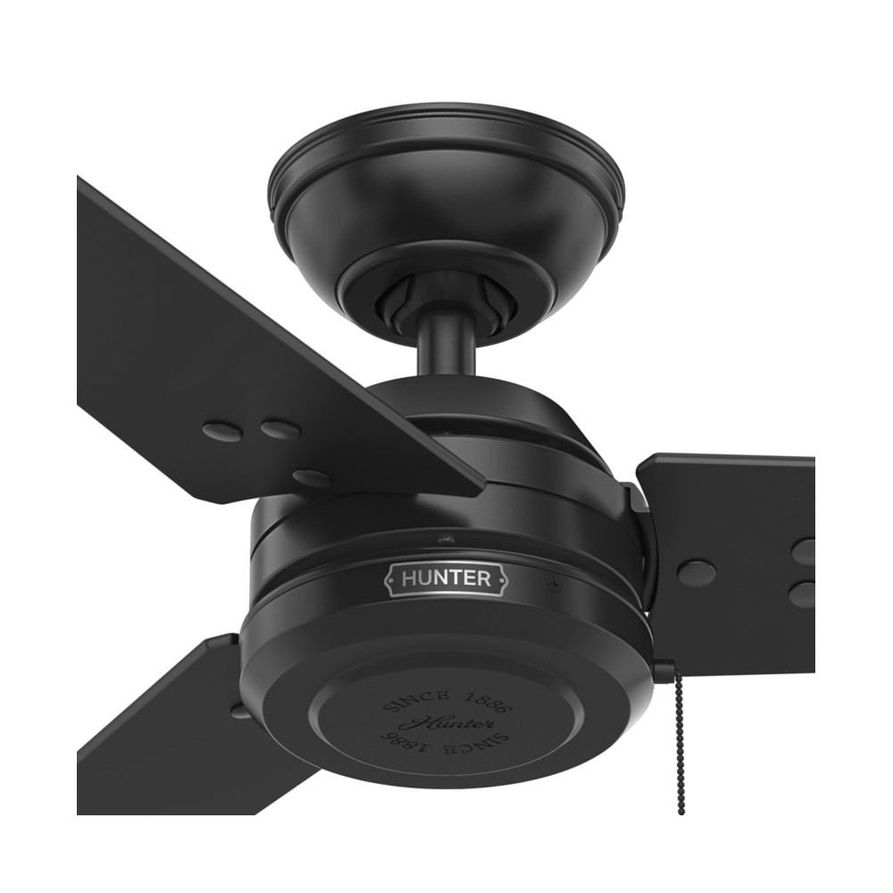 Hunter Cassius Ceiling Fan 52 Matte Black/Grey Walnut Stripe ;