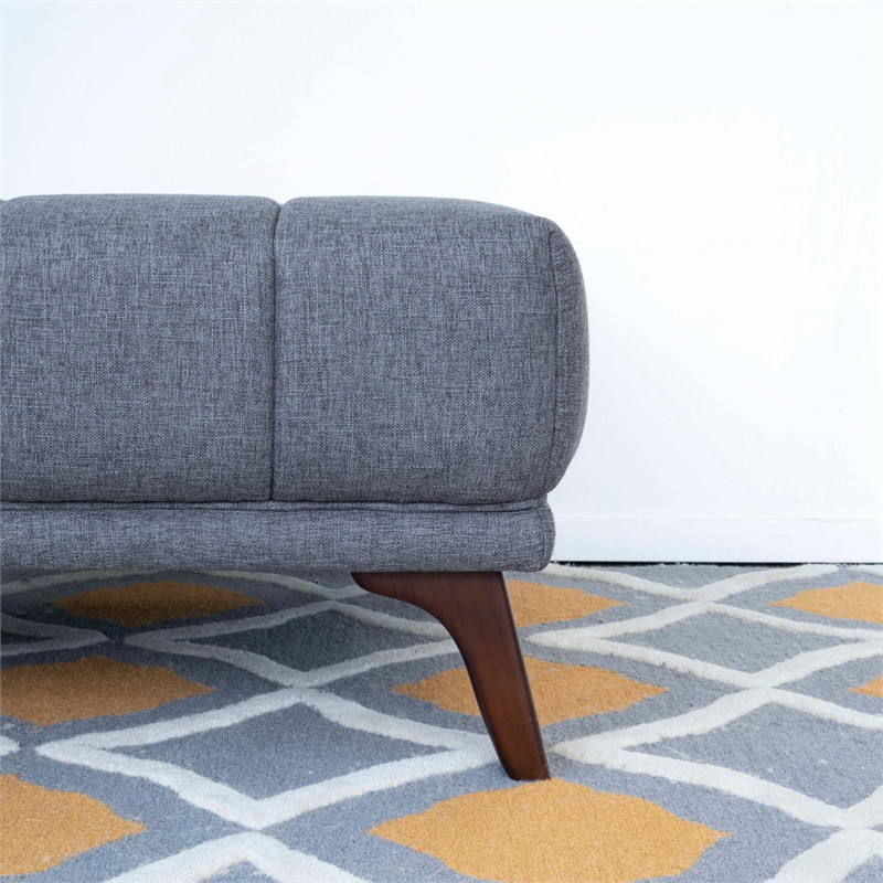 en Mid Century Modern Ottoman Fabric in Dark Gray   Midcentury   Footstools And Ottomans   by Homesquare  Houzz