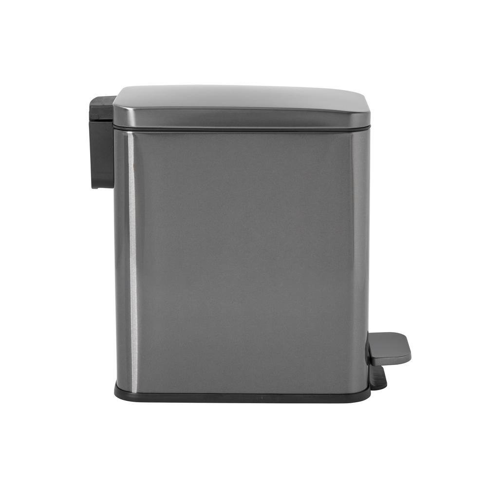 Rubbermaid 2.6 Gal. Stainless Steel Rectangular Step-On Household Metal Trash Can 2179281