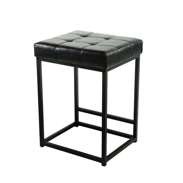 24 Inch Square Upholstered Metal Bar Stool with Fabric/leather Seat-1pcs