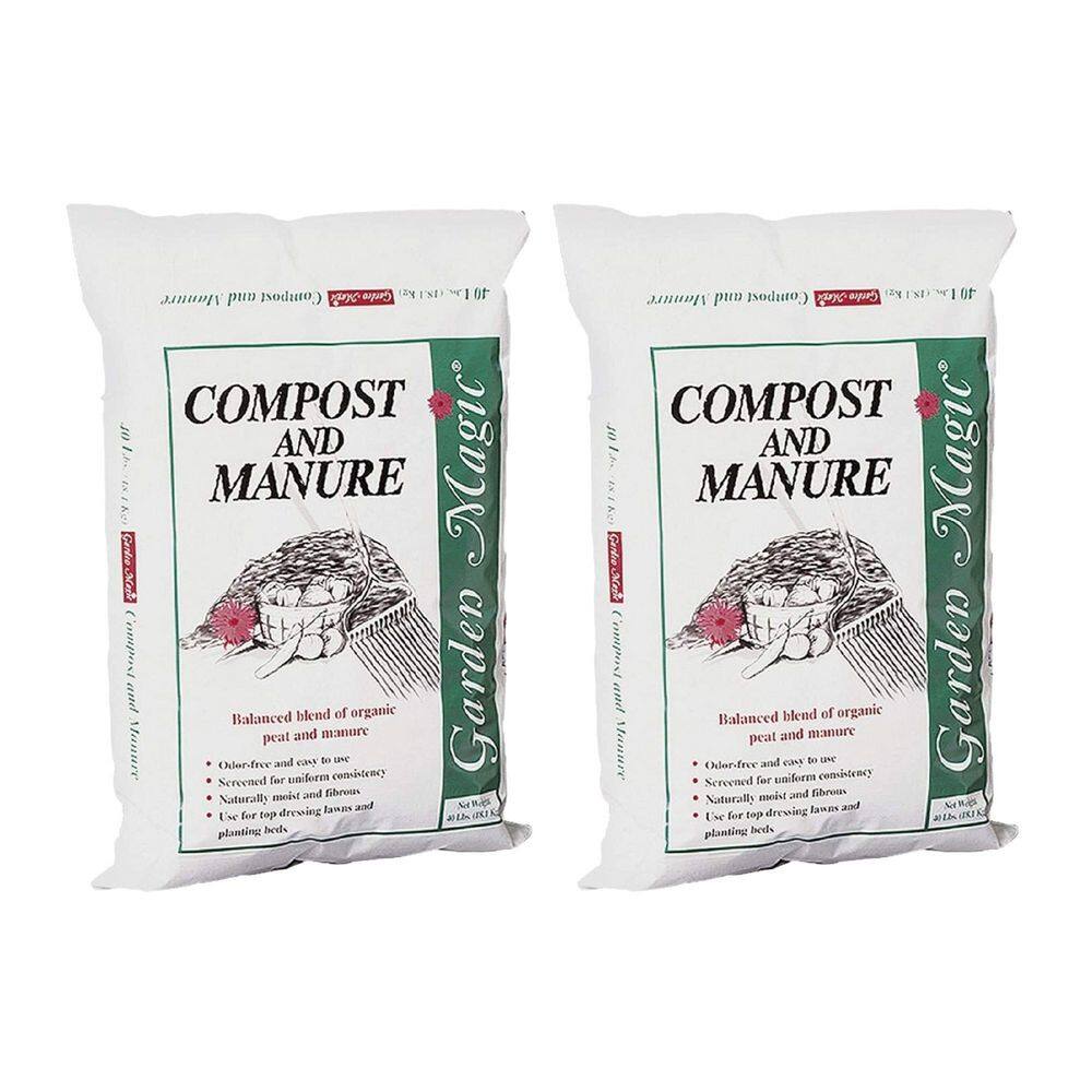 Lawn Garden Compost and Manure Blend 40 Pound Bag (2-Pack) 2 x 5240