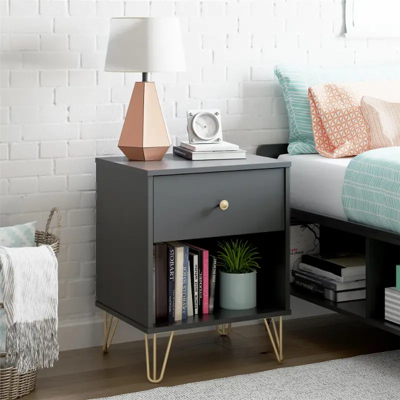 Owen Contemporary Black Nightstand