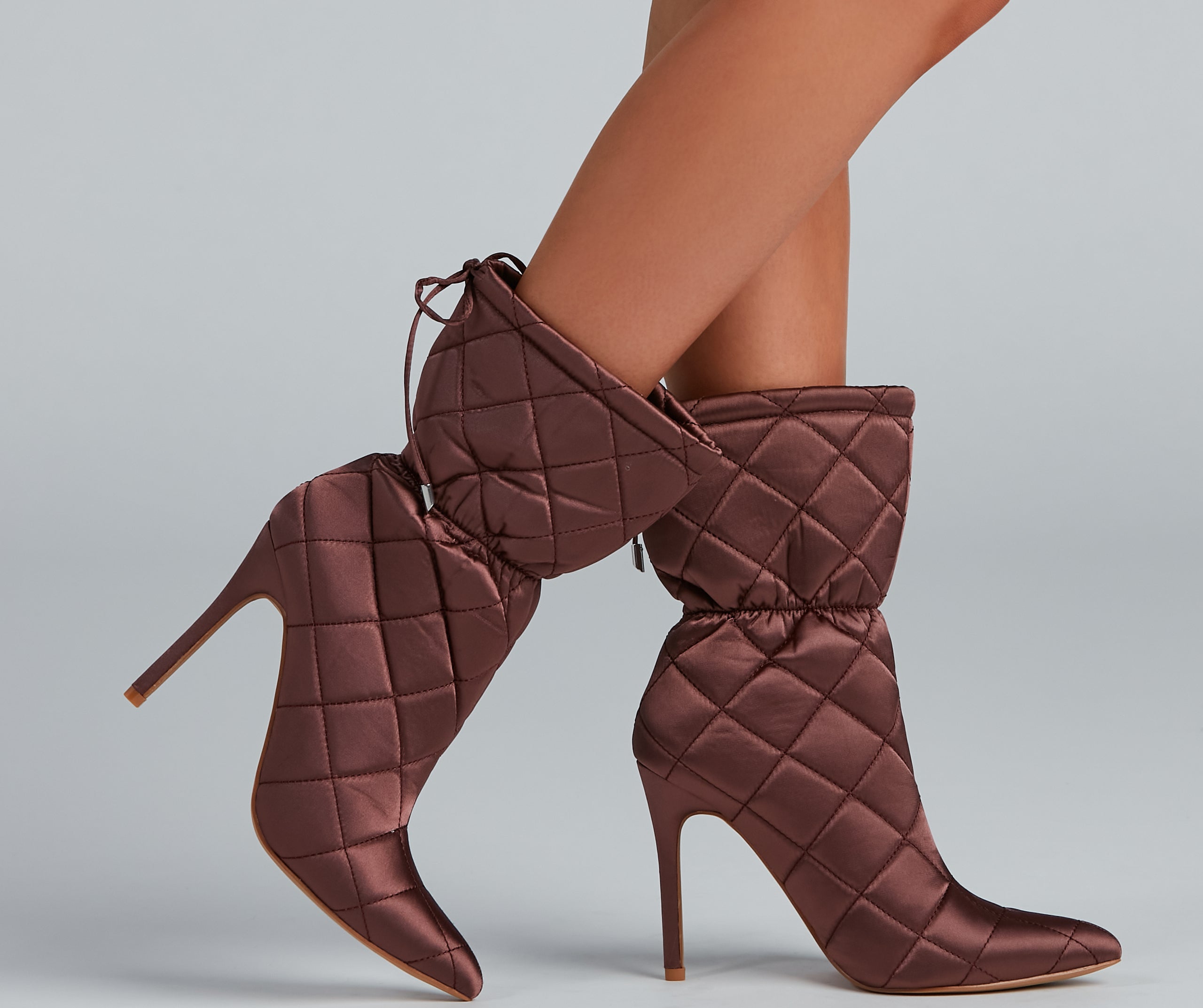 Quilted Beauty Scrunch Stiletto Booties