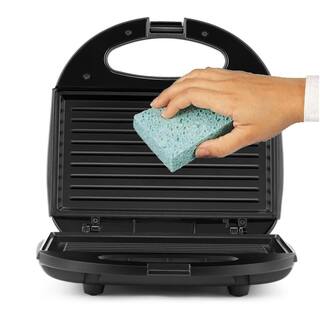 Continental Electric 120 W 2-Slice Black Countertop Contact Grill and Sandwich Maker with Non-Stick Surface CE23829