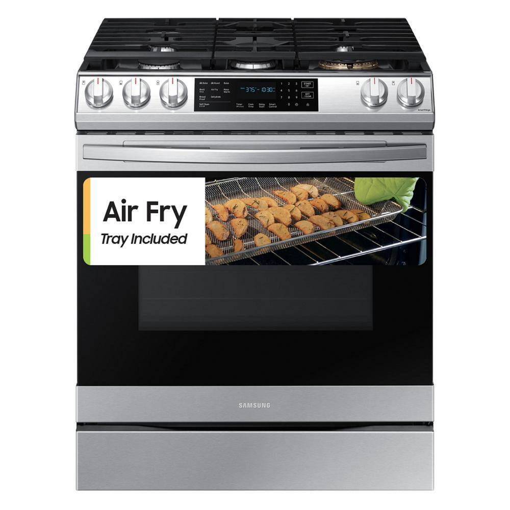  30 in. 6 cu. ft. 5-Burner Slide-In Gas Range with Air Fry and Fan Convection in Stainless Steel NX60T8511SS