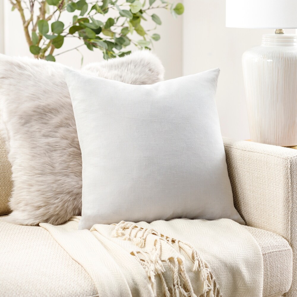 Stevi Linen Solid Color Throw Pillow