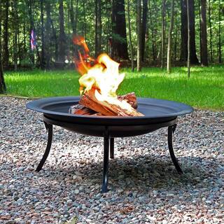 Sunnydaze Decor 29 in. x 24 in. Steel Portable Folding Wood Burning Fire Pit with Carrying Case and Spark Screen NB-CGO101