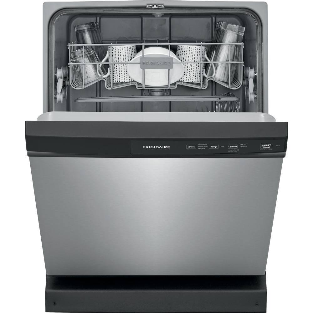 Frigidaire 24 In. in. Front Control Built-In Tall Tub Dishwasher in Stainless Steel with 3-Cycles 55 dBA FFCD2413US