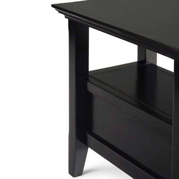 WYNDENHALL Halifax SOLID WOOD 14 inch Wide Rectangle Transitional Narrow Side Table in Hickory Brown - 14 inch Wide