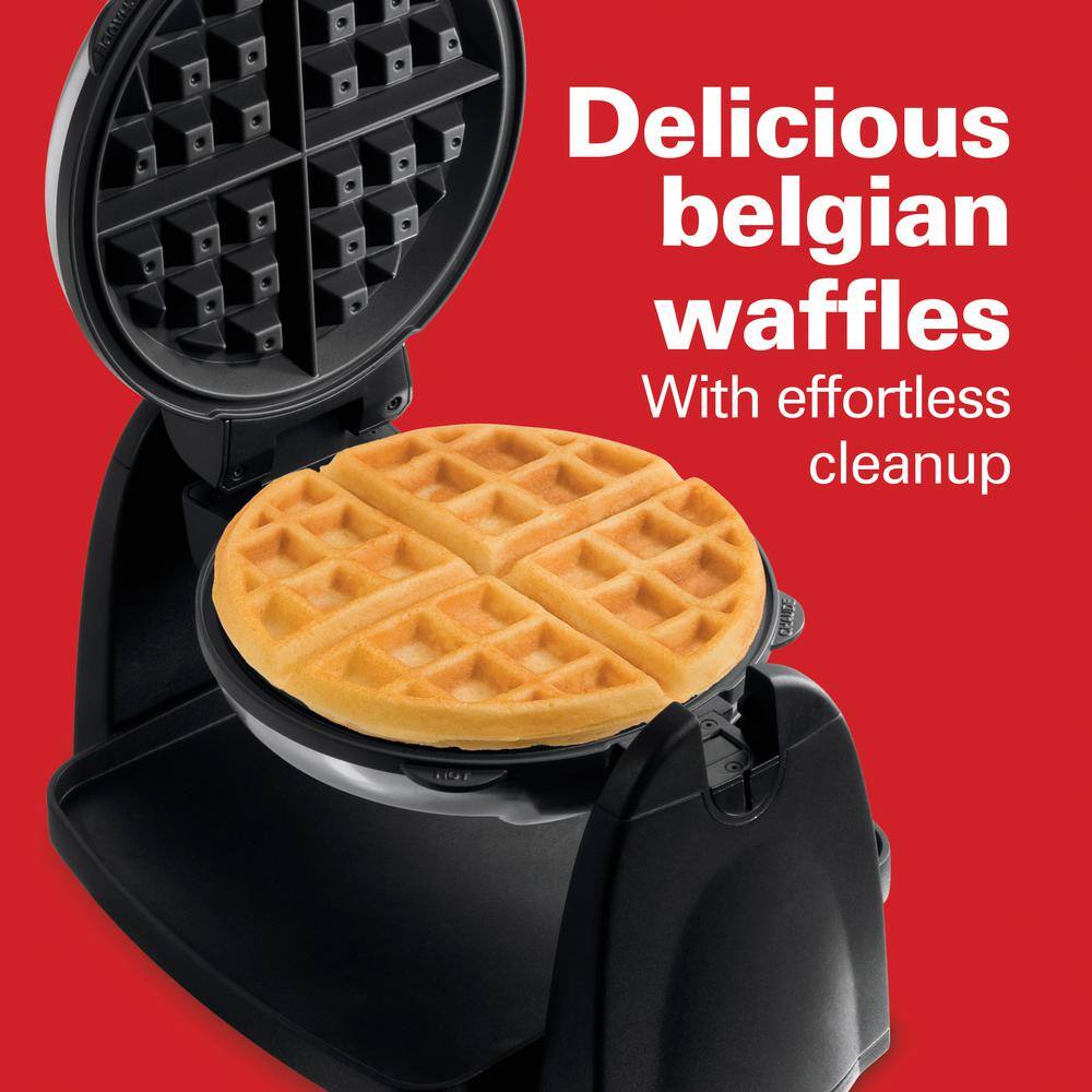 Hamilton Beach Single Waffle Stainless Steel Belgian Waffle Maker 26030