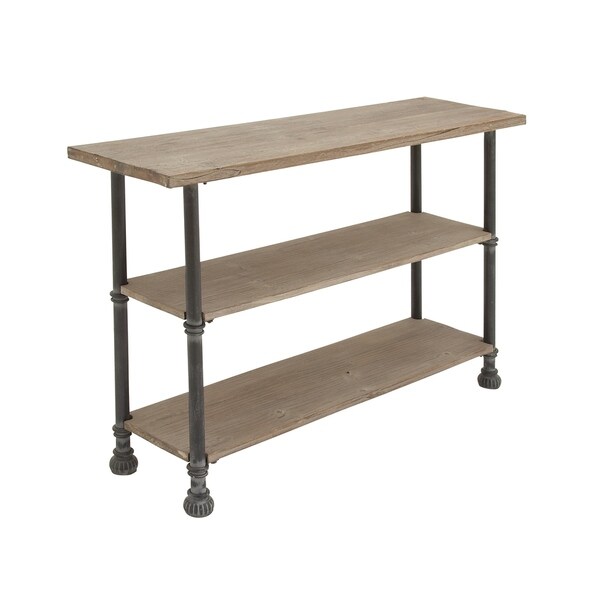 Brown Fir Industrial Console Table 32 x 48 x 14