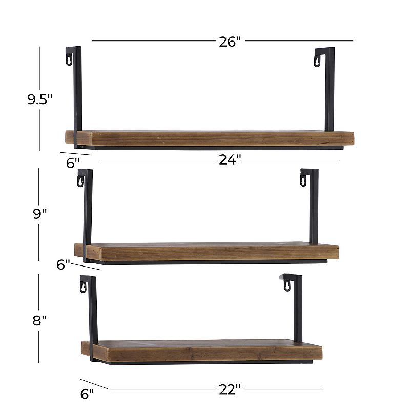 Stella and Eve Two Tone Shelf Wall Decor 3-piece Set