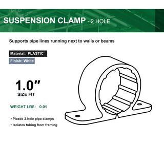 The Plumber's Choice 1 in. PEX Tubing Support Standard Pipe Clamp Plastic Insulator Copper Piping Insulation to Reduce Banging (10-Pack) STNDPX001-10