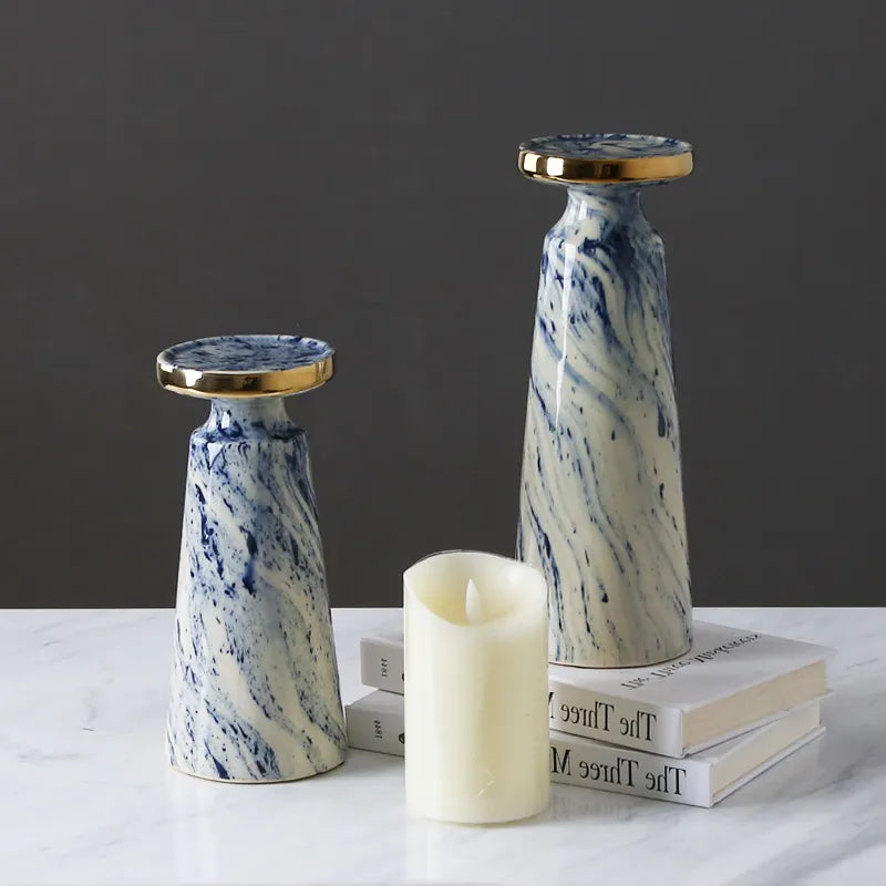 Blue Quicksand Candle Holder Fa-D1982A