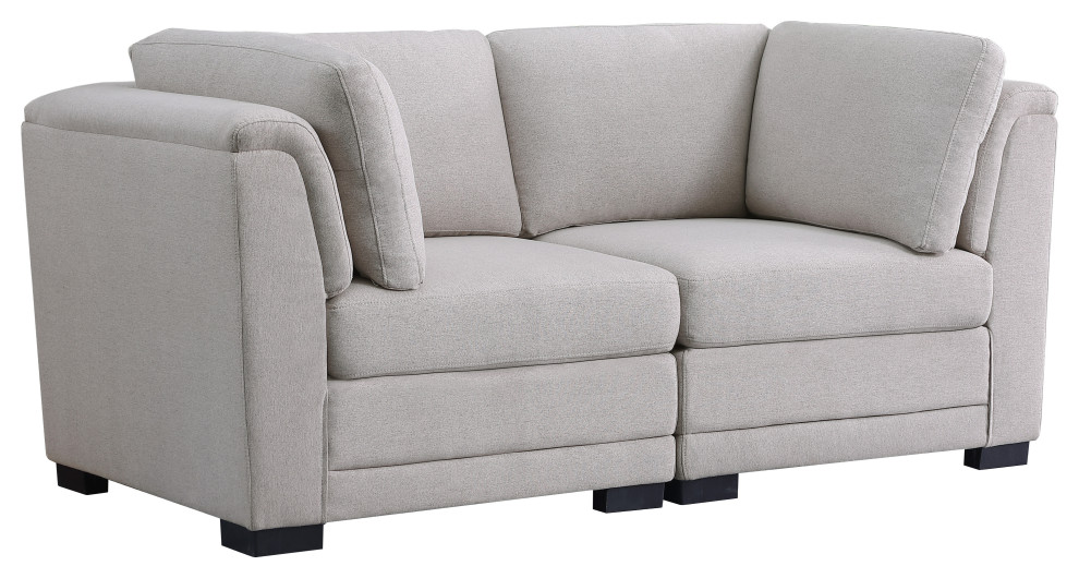 Kristin Light Gray Linen Loveseat   Transitional   Loveseats   by Lilola Home  Houzz