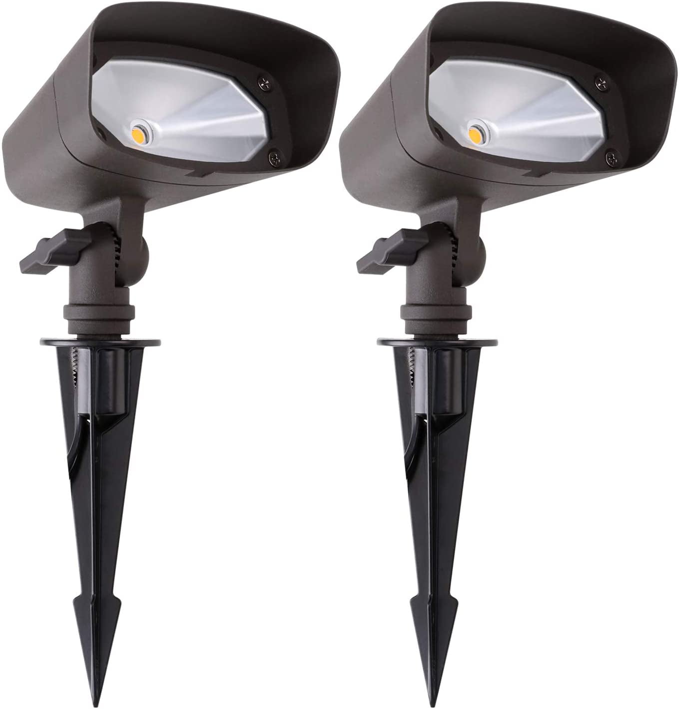 LED Landscape Spot Lights with Connectors， 12V Low Voltage， 324LM， Outdoor Waterproof Garden Pathway Lights with Spike Stand， 2 Pack