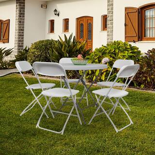 Karl home White Steel Folding Chairs (Set of 5) 299222737140