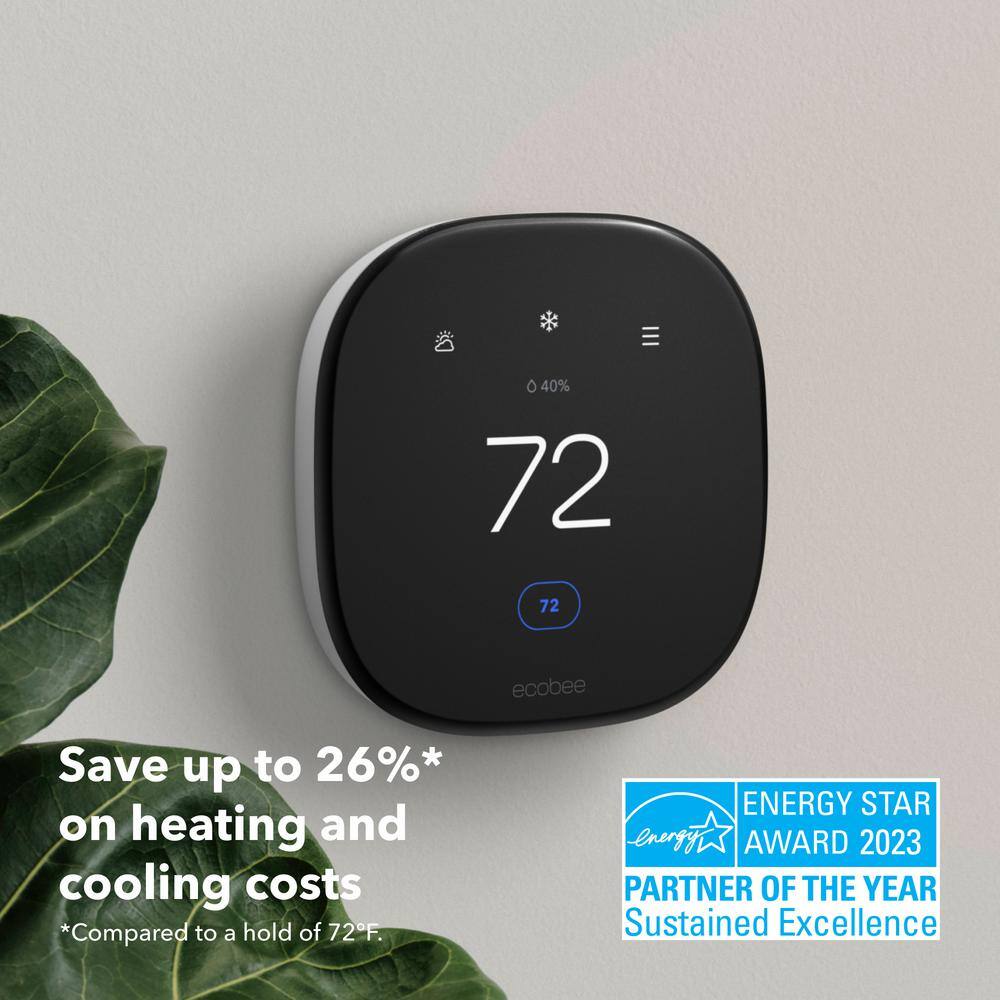 ecobee Smart Thermostat Enhanced Programmable Wifi Works with Siri Alexa Google Assistant Energy Star Certified Smart Home EB-STATE6L-01