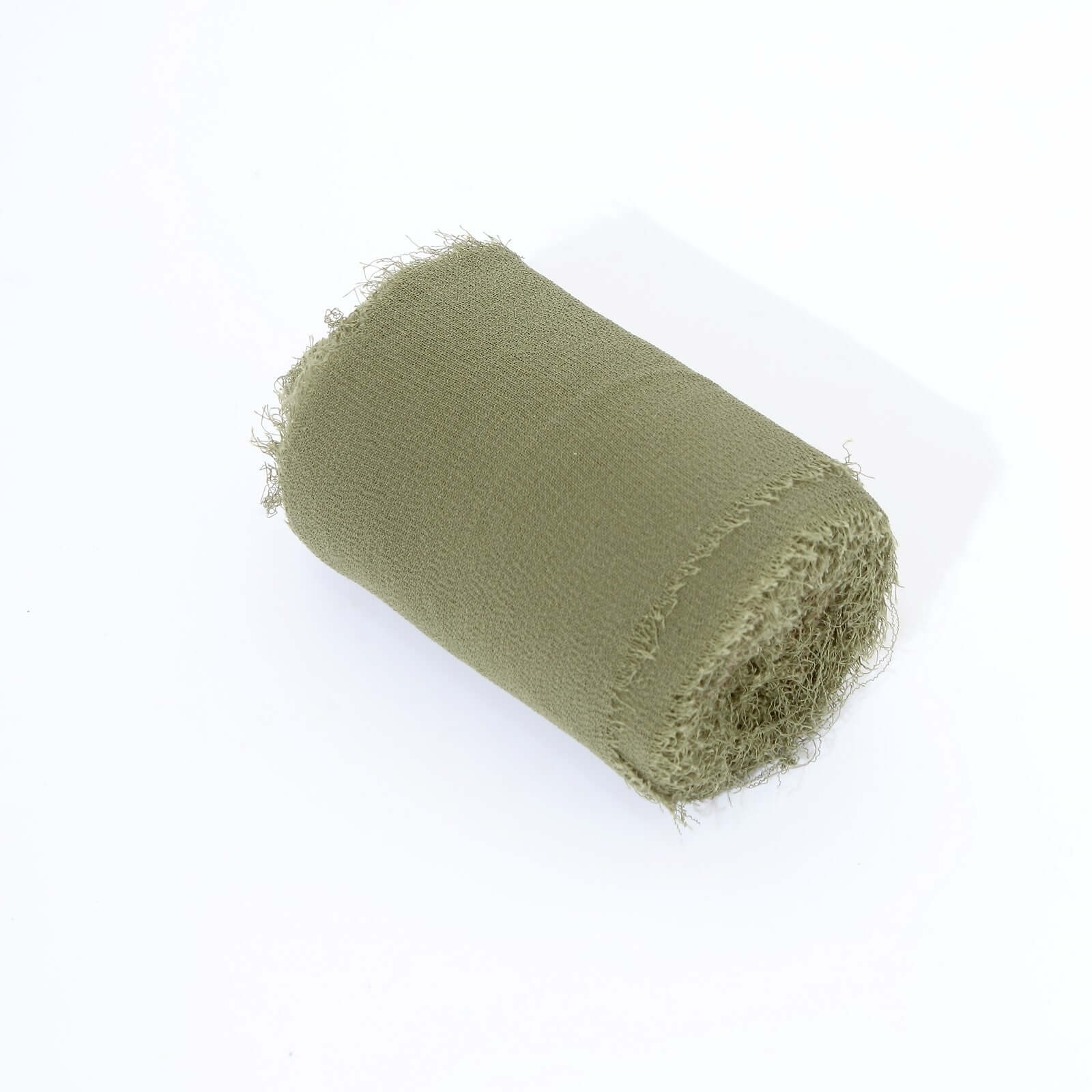 2 Pack Dusty Sage Green Silk-Like Chiffon Linen Ribbon Roll For Bouquets, Wedding Invitations Gift Wrapping 6yd