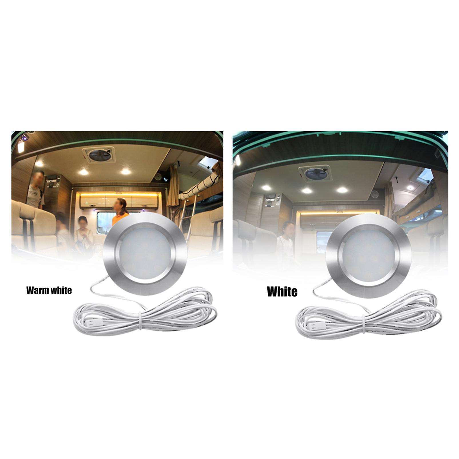 Recessed 12led Rv Boat Recessed Ceiling Light 12v Led Lights Round Shape Ultra-thin Camper Interior Lighting Small Downlight With Cable