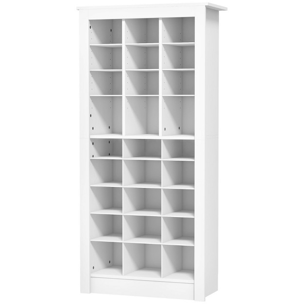 Narrow Shoe Cabinet For Entryway Tall Shoe Rack Storage Organizer With Adjustable Shelves For 27 Pairs Of Shoes For Hallway White