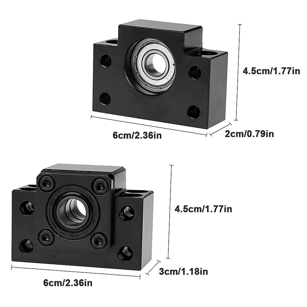 1 Set Fixed Floated Side End Supports Bearing Housing Mounts For Ball Screw Diameter 12mm