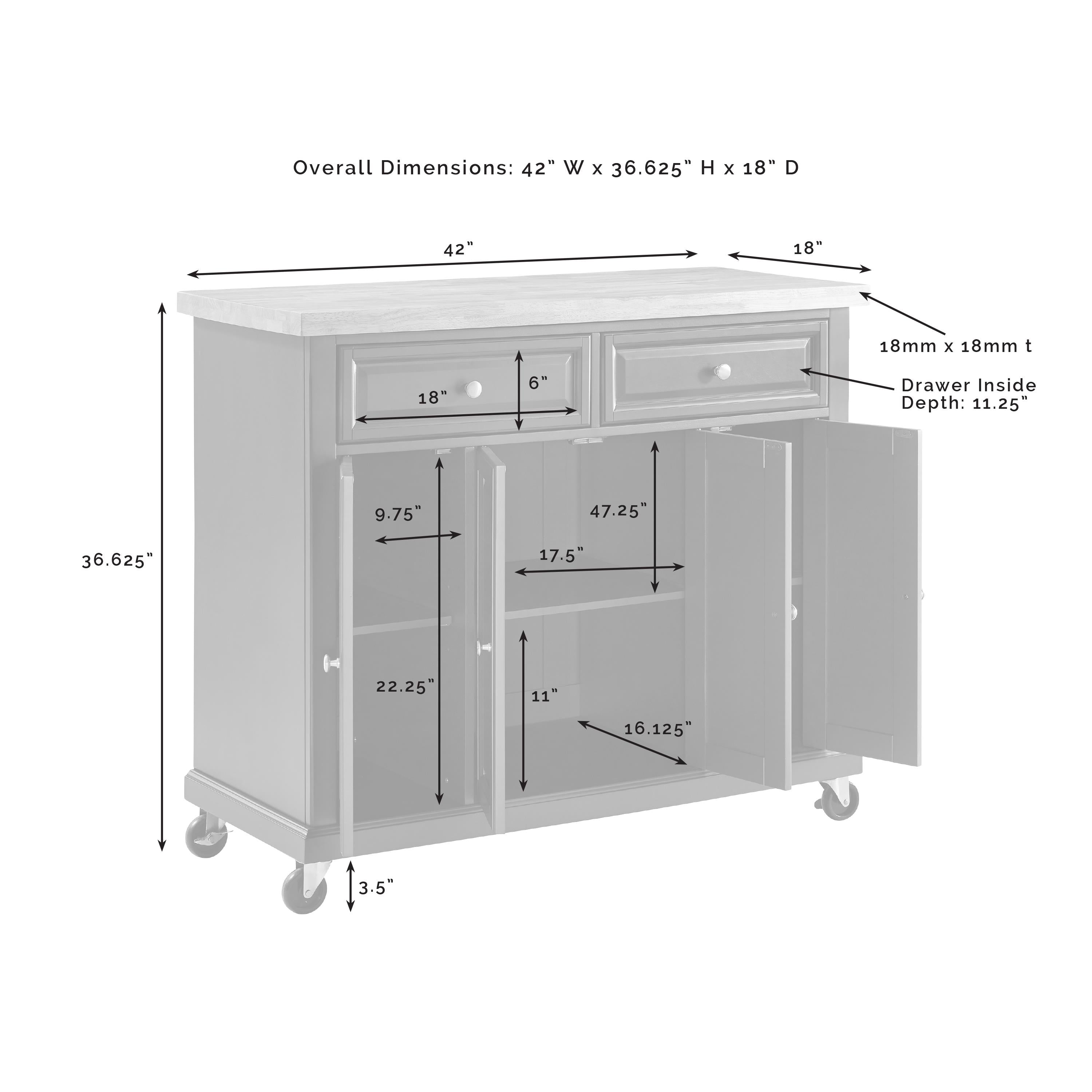 Crosley Furniture Madison Kitchen Cart