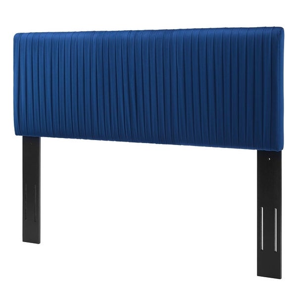 Montrose Blue Velvet Upholstered Twin Size Headboard - - 32807394