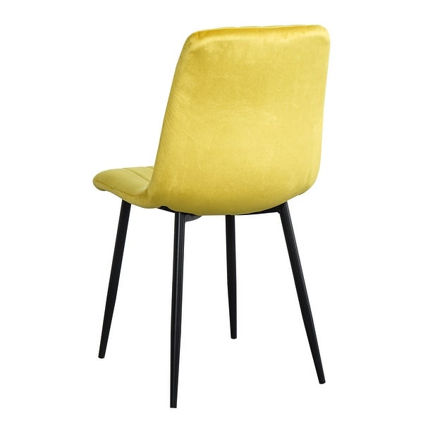 Set of 4 Modern Velvet Dining Chairs ， Fabric Accent Upholstered Chairs Side Chair with Black Legs for Dinning room