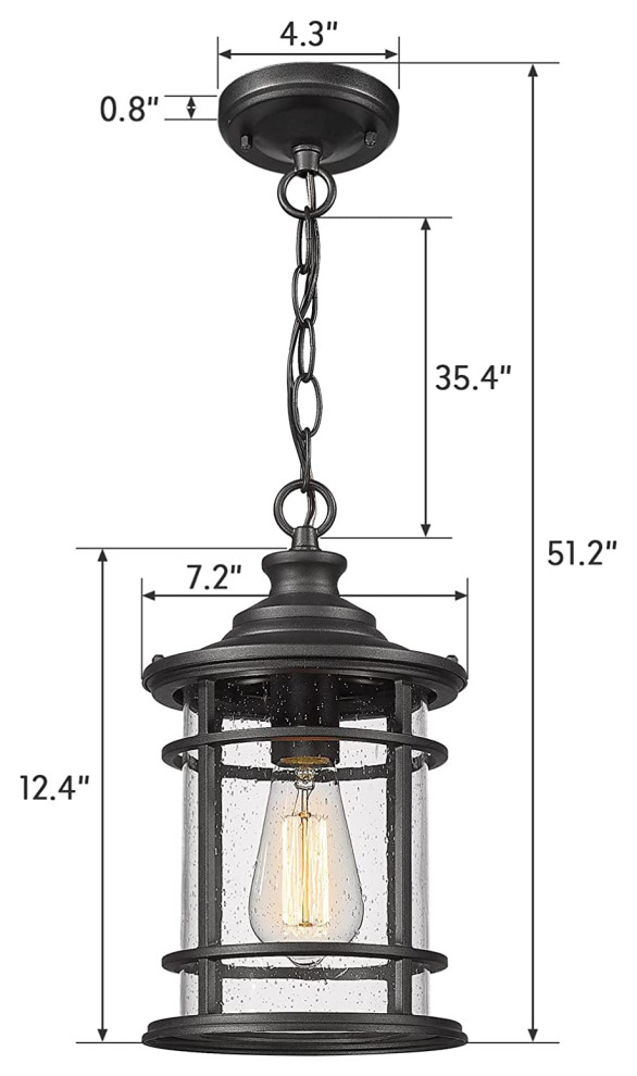 Seeded Glass Pendant Light  Vintage Hanging Pendant Lamp   Transitional   Outdoor Hanging Lights   by HIGHLIGHT USA LLC  Houzz