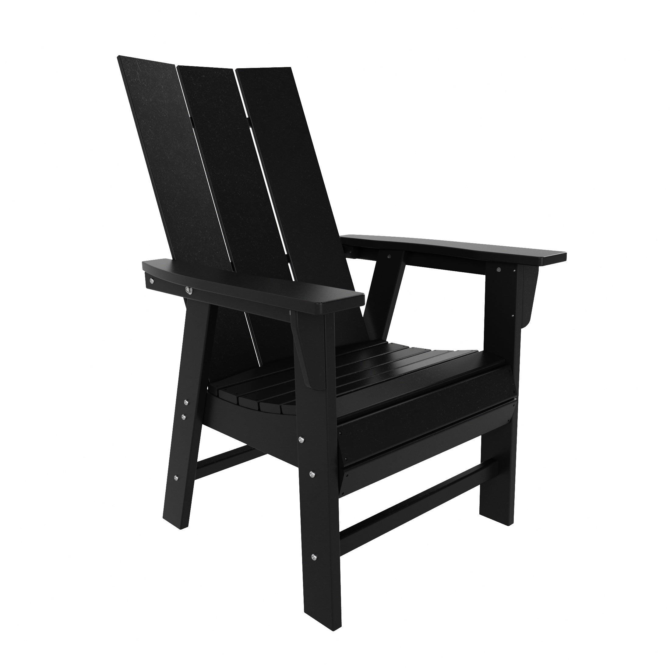 WestinTrends Ashore Adirondack Dining Chairs, All Weather Poly Lumber Outdoor Patio Chairs Modern Farmhouse Dining Chairs Support 350 LBS, Comfortable Curved Seat and Back, Black