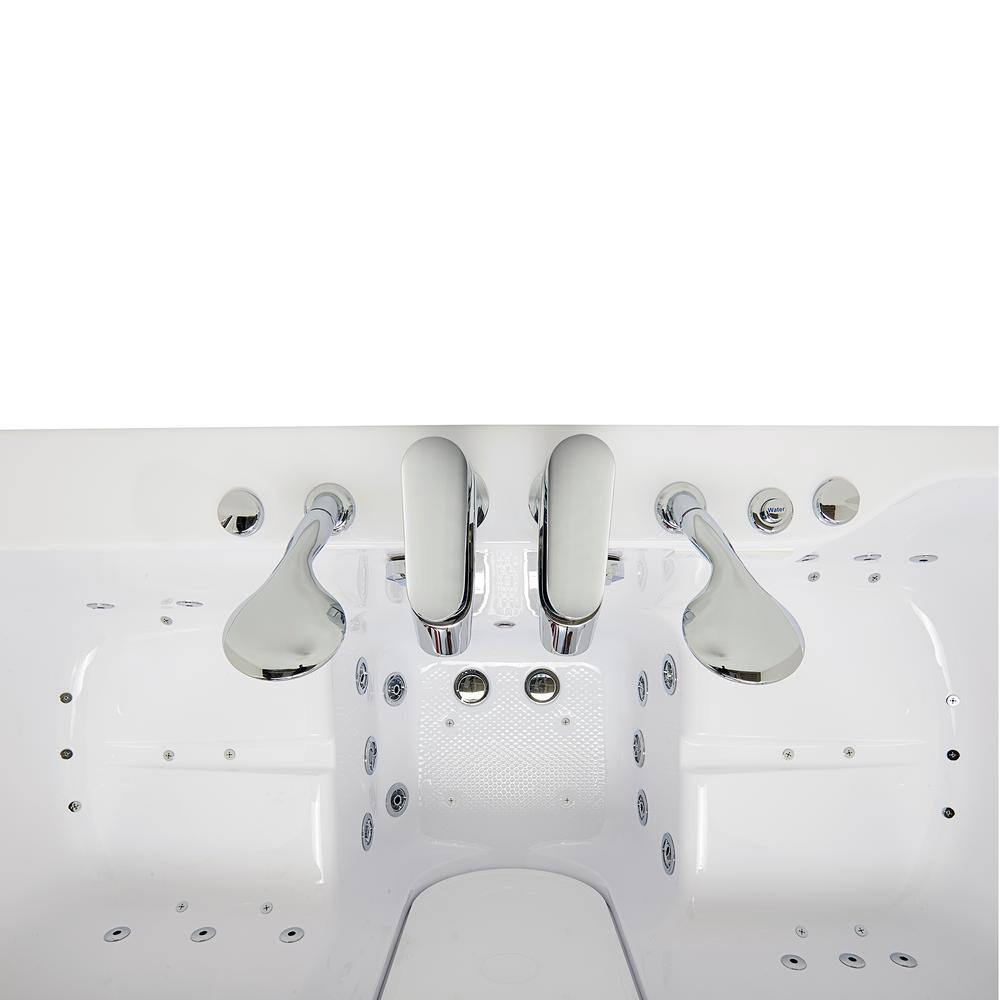 Ella Big4Two 80 in. Whirlpool and Air Bath Walk-In Bathtub in White Foot Massage Heated Seats Fast Fill Faucet Dual Drain O2SA3680THL2x2