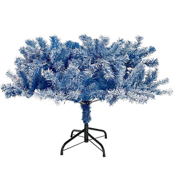 6FT PreLit Hinged Artificial Fir ChristmasTree in Blue