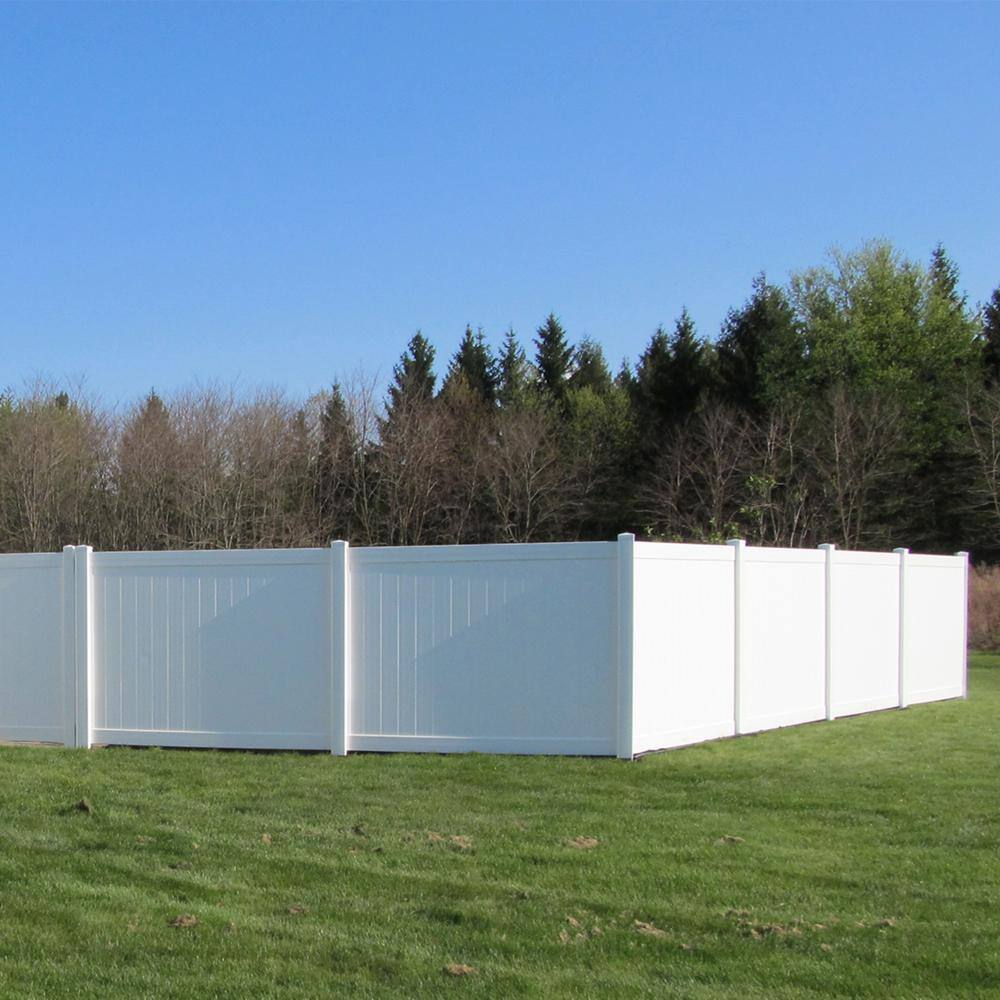 Weatherables Savannah 4 ft. H x 8 ft. W White Vinyl Privacy Fence Panel Kit PWPR-TG-4X8