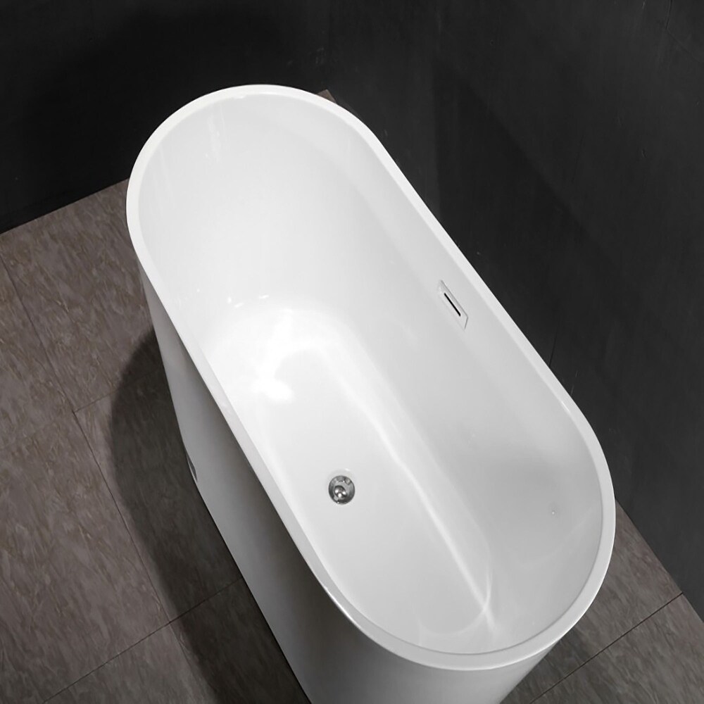 Acrylic Freestanding Soaking Bathtub in Gloss White
