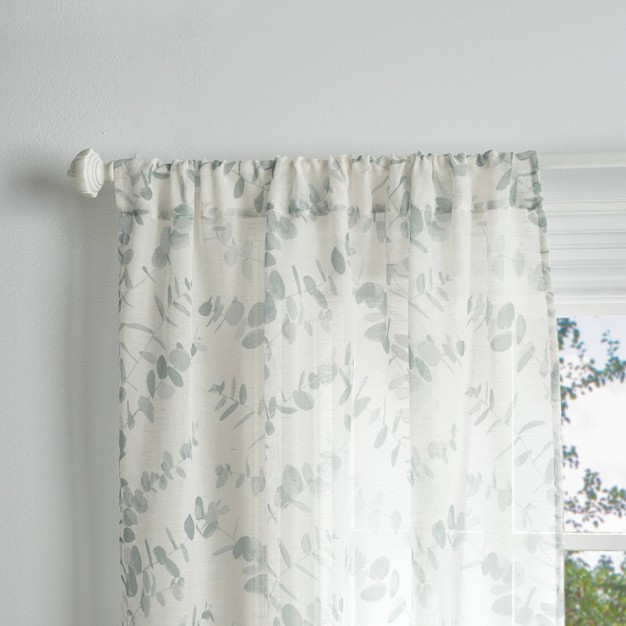 Set Of 2 Eucalyptus Sheer Curtain Panels Martha Stewart