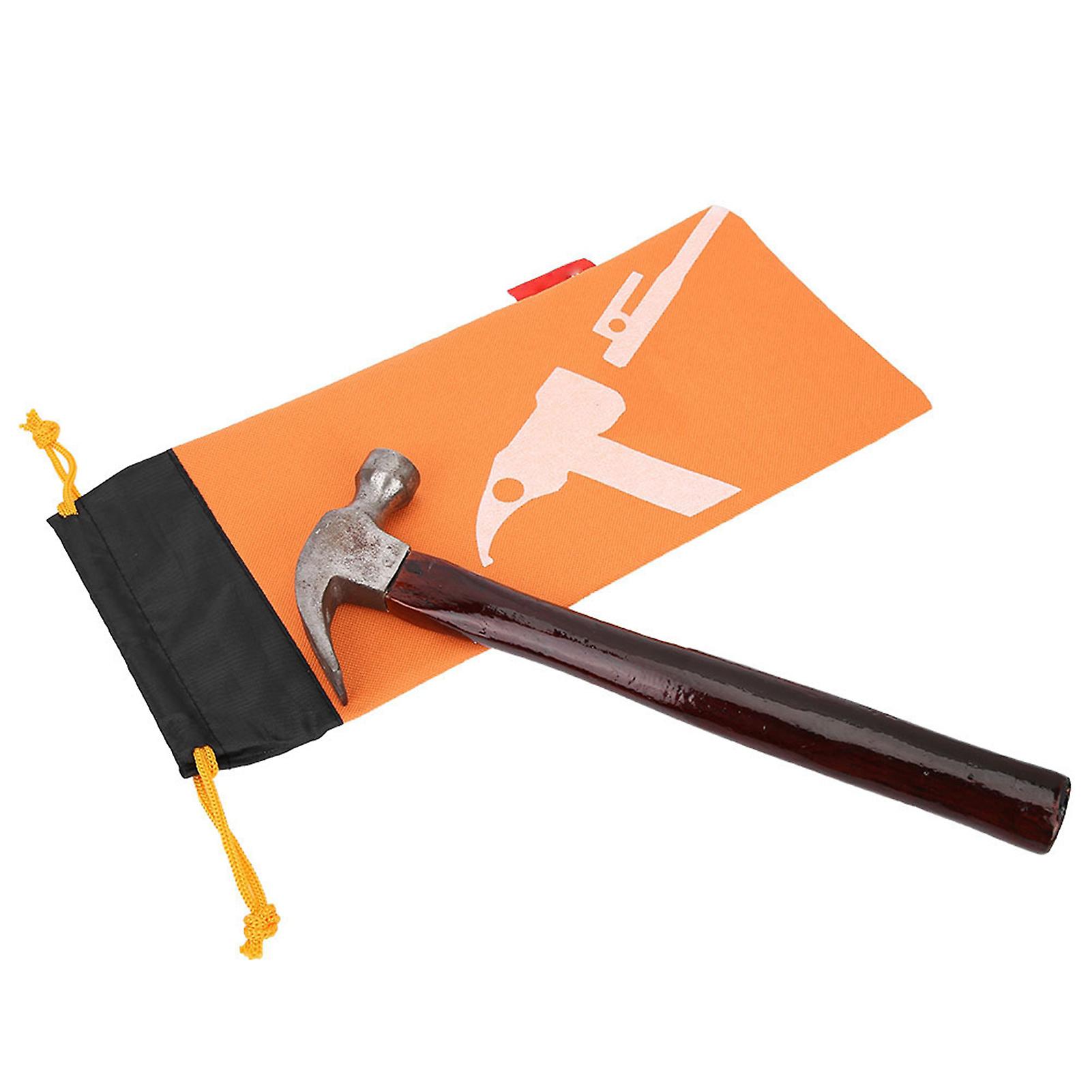 Tent Camping Tent Peg Hammer Nail Pouch Black Peg Nails Stake Storage Bag(orange)