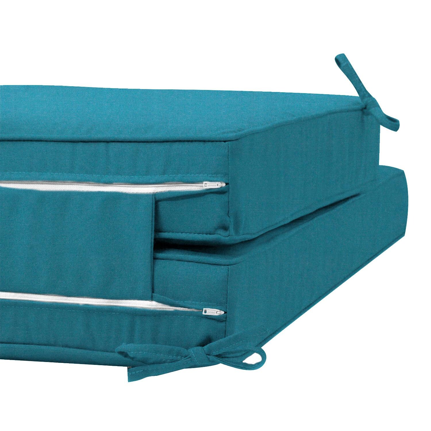 Sunbrella Spectrum Peacock Extra Long Outdoor Replacement Chaise Lounge Cushion W/ Piping By Signature