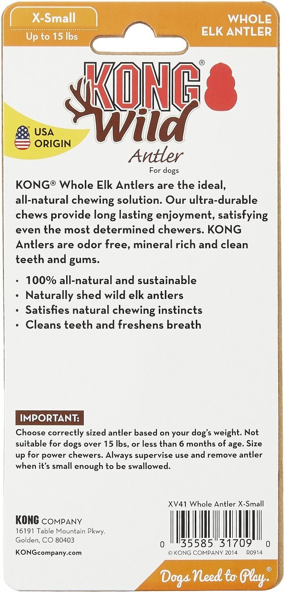 KONG Wild Whole Elk Antler Dog Chew