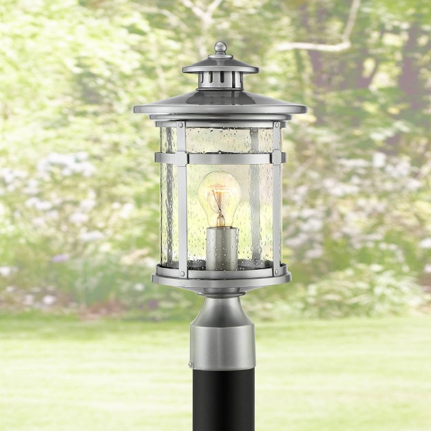 Clear Seedy Glass Lantern For Exterior Garden Yard Patio Driveway